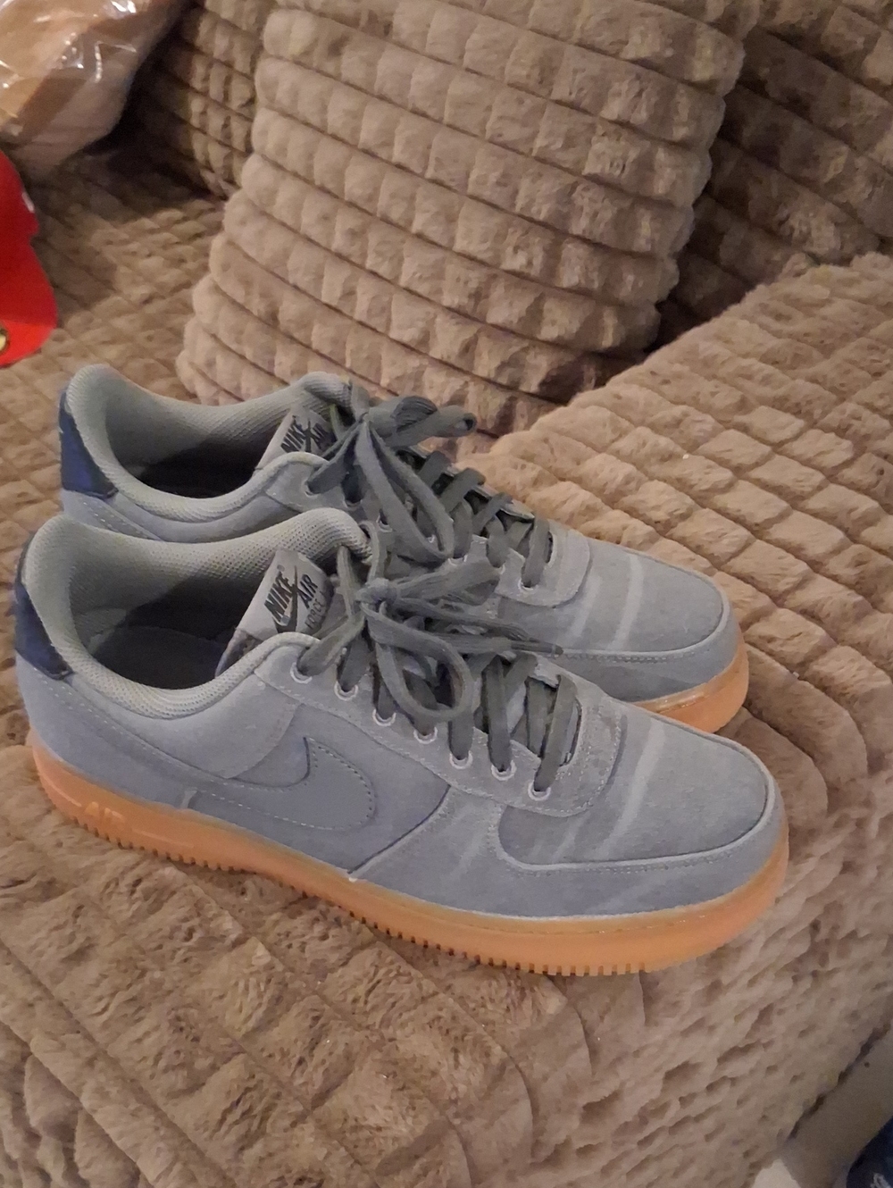 Nike Men’s Low-Top Suede Sneakers in Light Blue with Gum Sole